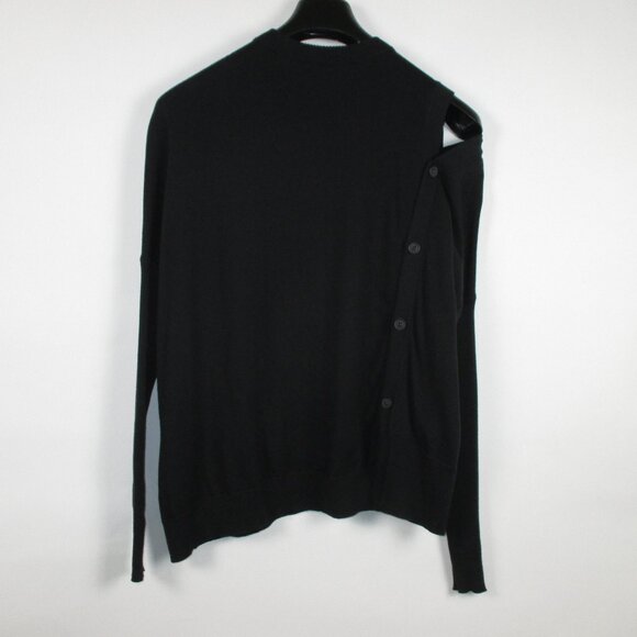 ALLSAINTS "RIA" COLD SHOULDER SIDE BUTTON SWEATER - Picture 10 of 14